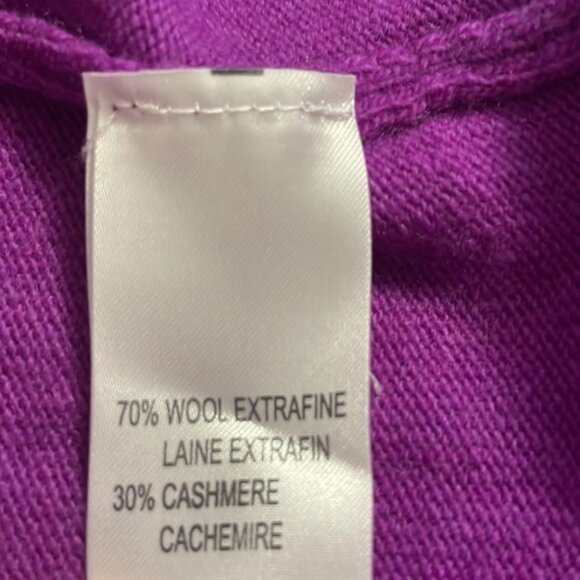 New Bellina Purple Extra Fine Merino Wool Cashmere Blend Sweater Medium bin 4E - Picture 6 of 6